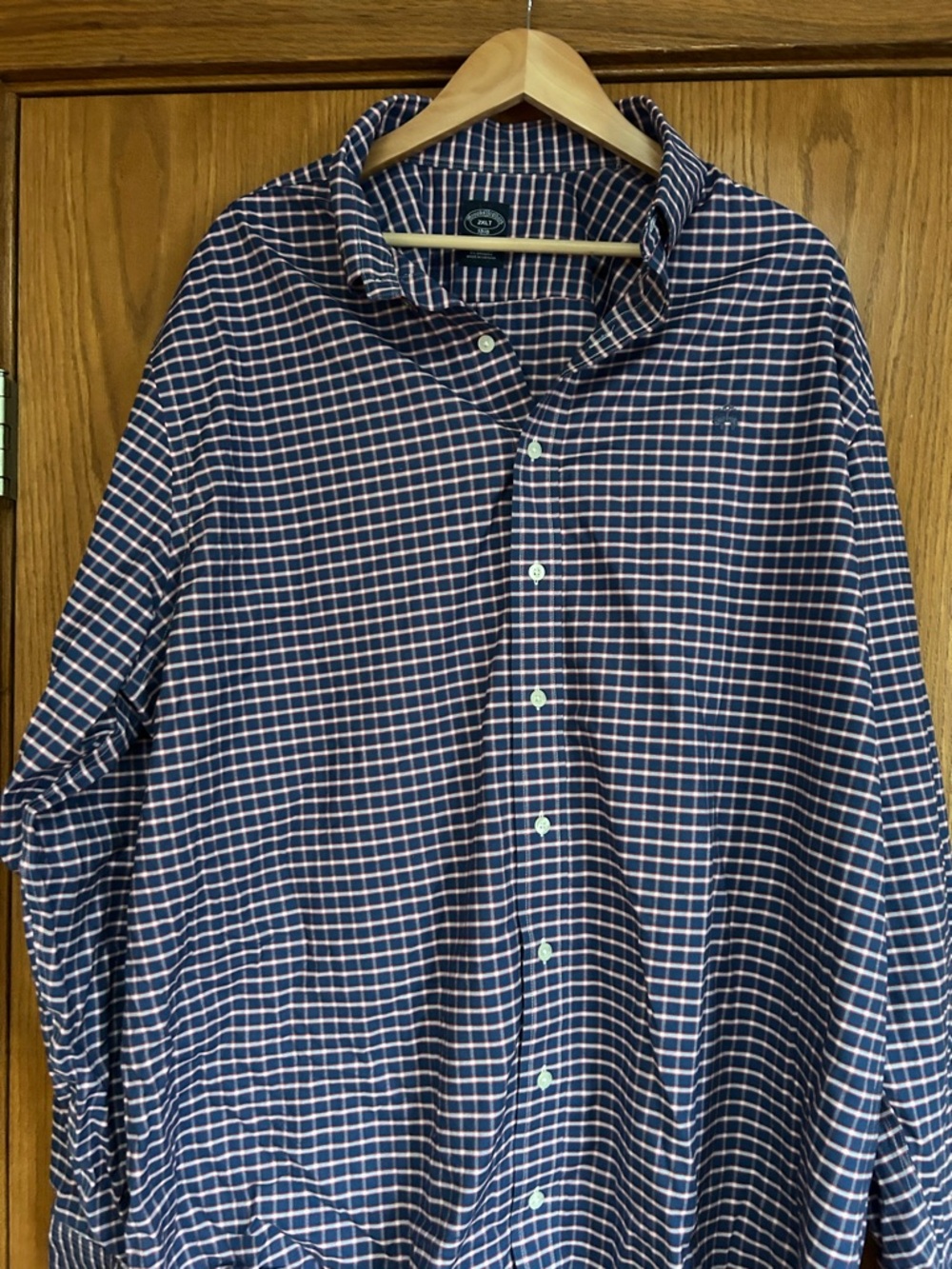 Brooks Brothers Navy and White Checked Button-Down Shirt